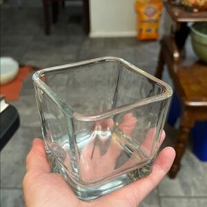 Clear Glass Square Vase